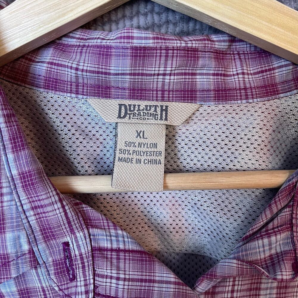 Duluth Trading Shirt Plaid Vented Back Button Front Women XL Cowgirl Western Top - Picture 4 of 7